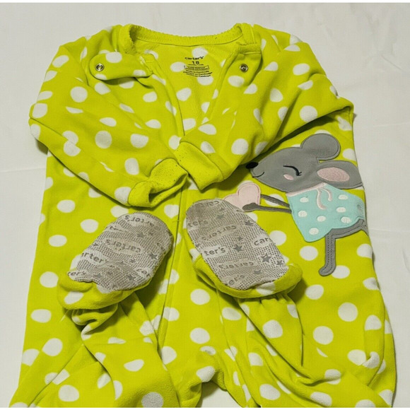 Carters Footed Pajamas Girls 18 Months Fleece Zip Spring Colors Animals Lot of 4 - Picture 11 of 13